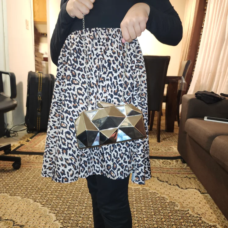 Silver Geometric Clutch Bag image indicator(2)