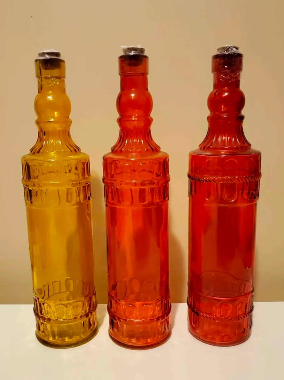 Vintage Decorative Glass Bottles - Set of 3 thumbnail