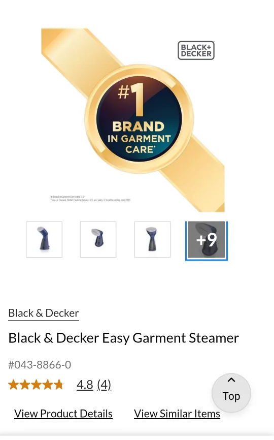 Brand New Black & Decker Easy Garment Steamer image indicator(3)