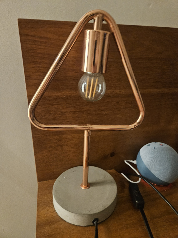 Copper Triangle Table Lamp
