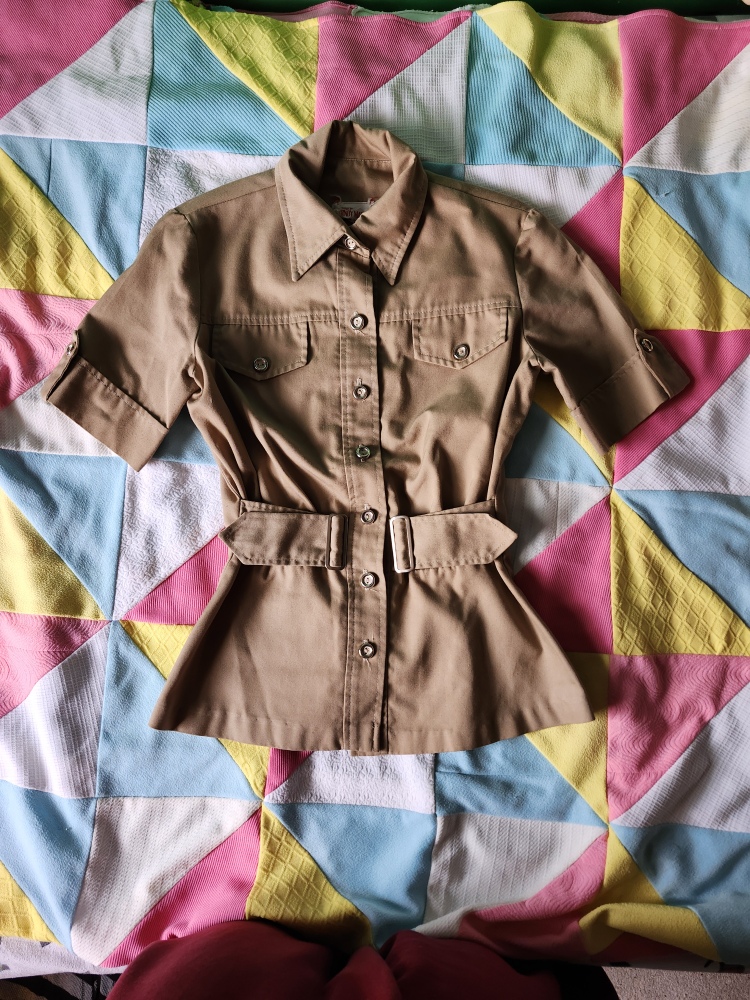 70s safari style button up blouse - photo 4