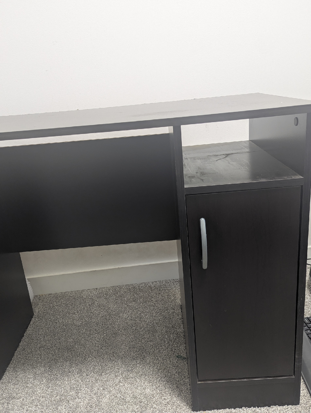 Small Black Desk with Cabinet - photo 3