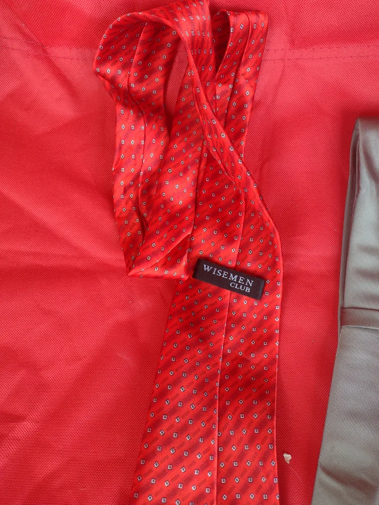 Wisemen Club & Gaetan Ties - Red & Grey image indicator(4)
