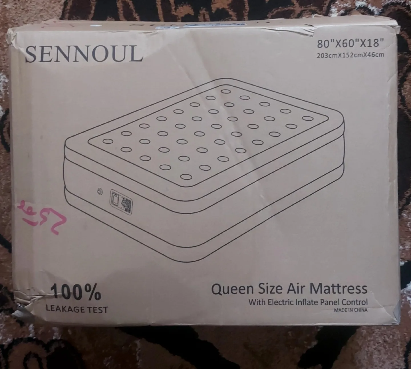 SENNOUL Queen Size Air Mattress - 80"x60"x18" brand new image indicator(5)