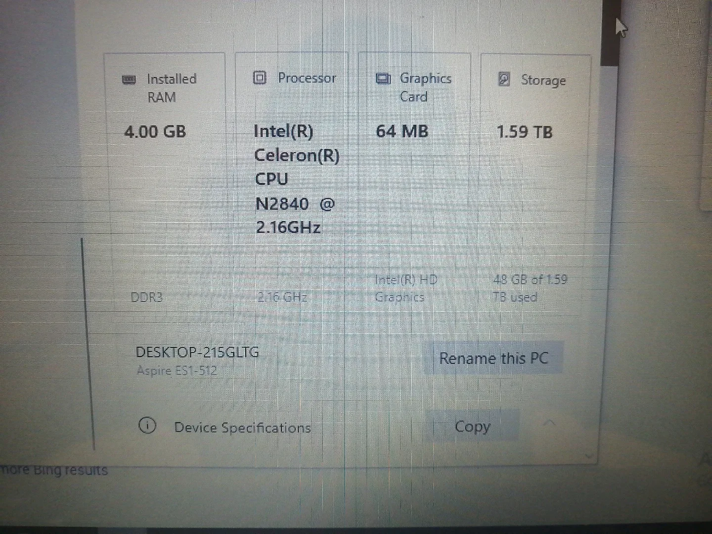 Acer Aspire ES1-512 Laptop - 1.59 TB Storage image indicator(2)