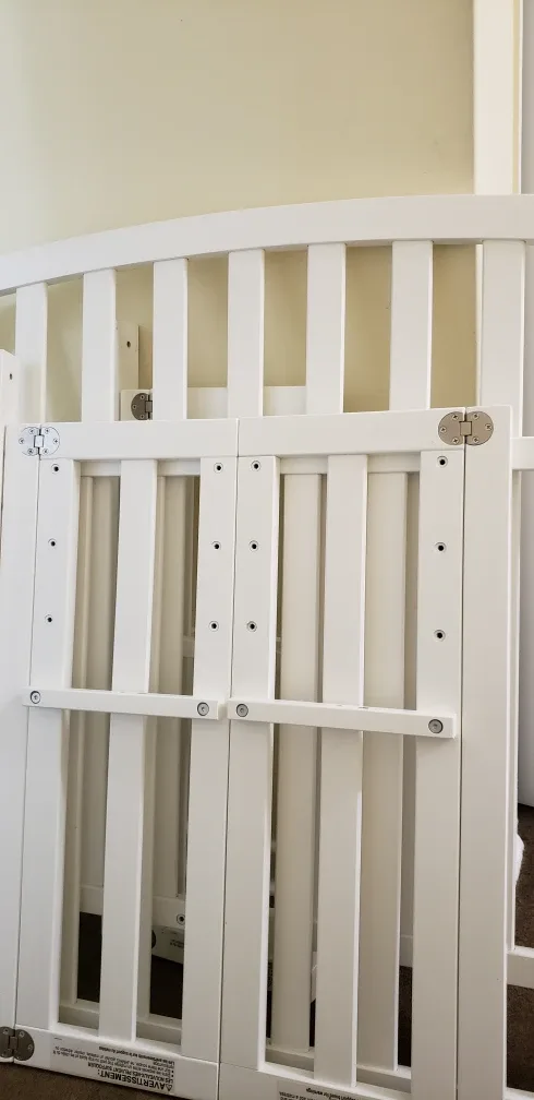 White Baby Crib with Mattress thumbnail