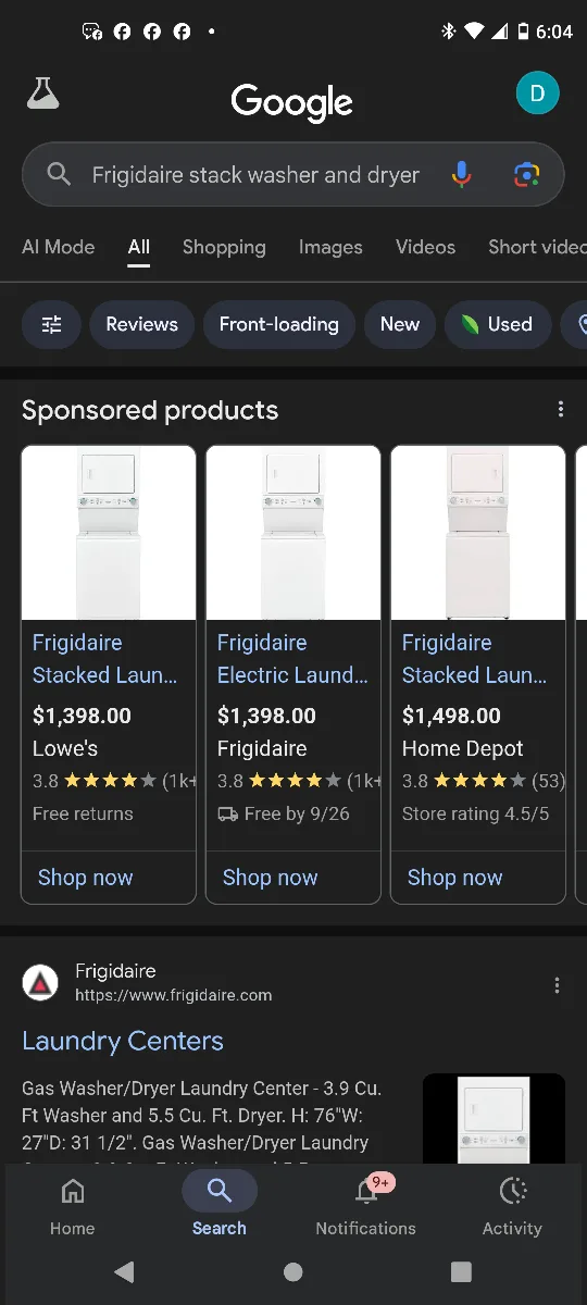 Frigidaire Washer/Dryer Combo image indicator(7)