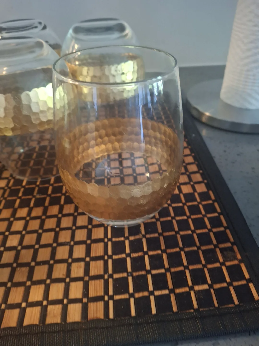 Set of  10 Gold Hammered Glasses image indicator(3)