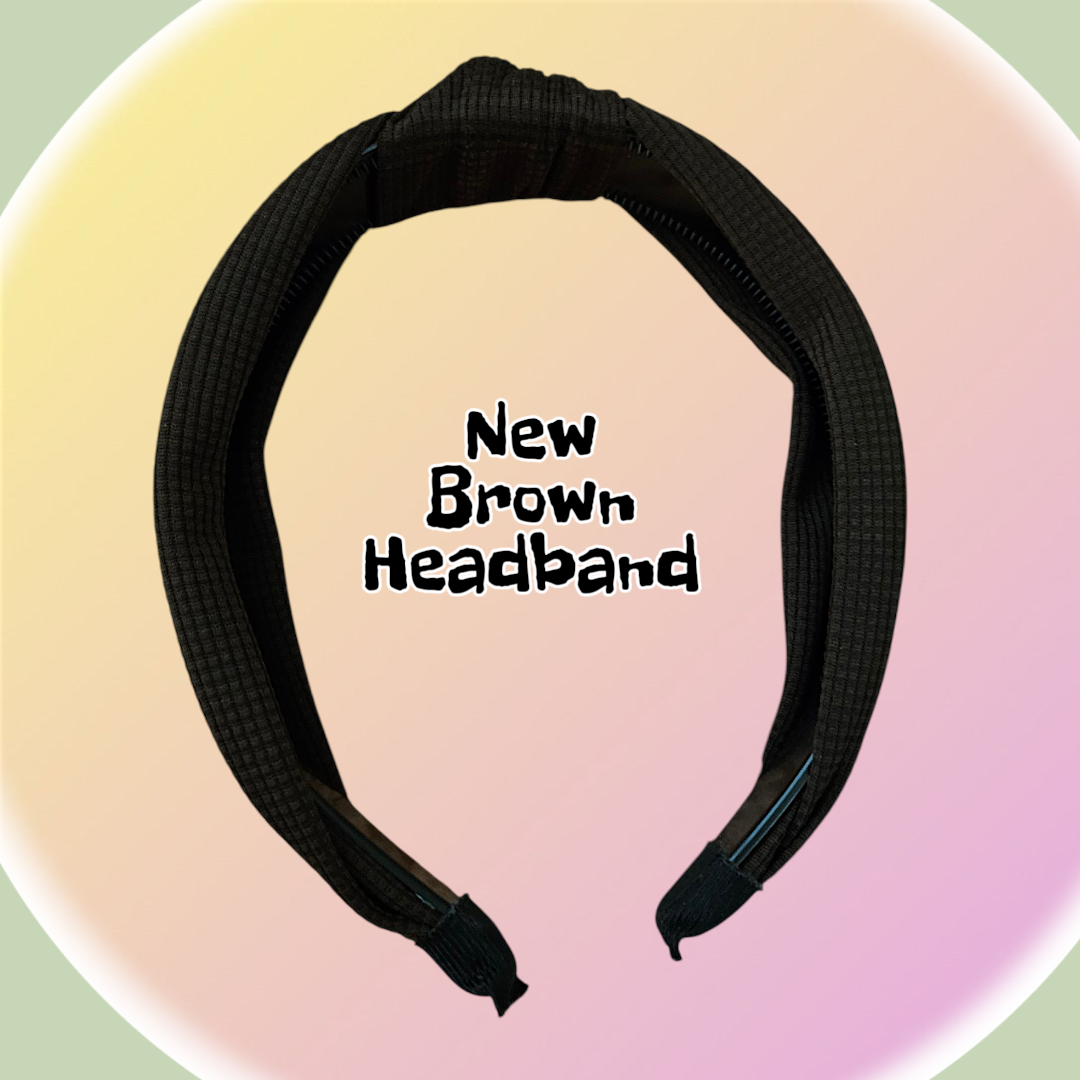 🥕 New Free Top Knot Fabric Brown Headband - photo 2