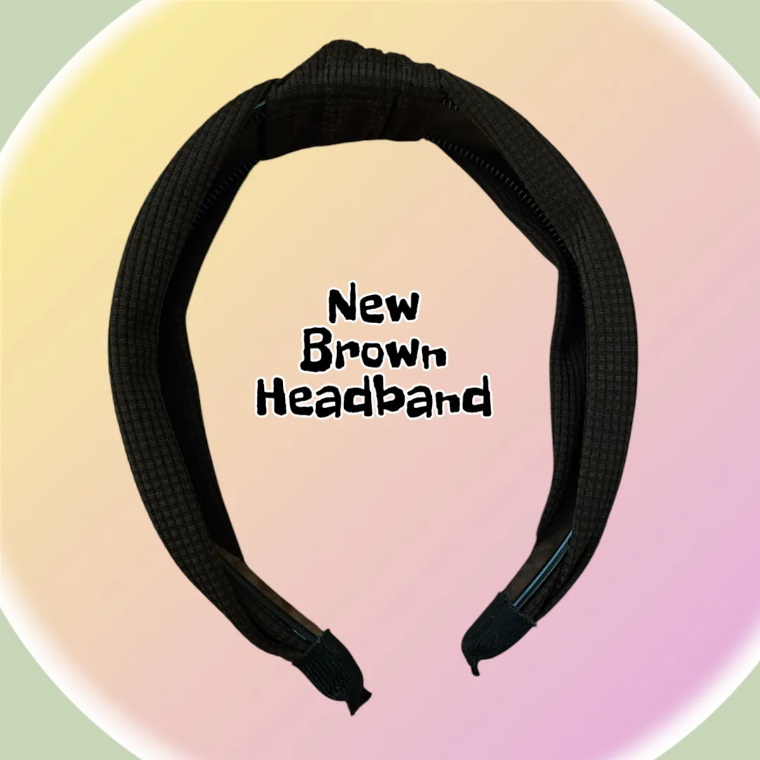 🥕 New Free Top Knot Fabric Brown Headband image indicator(2)