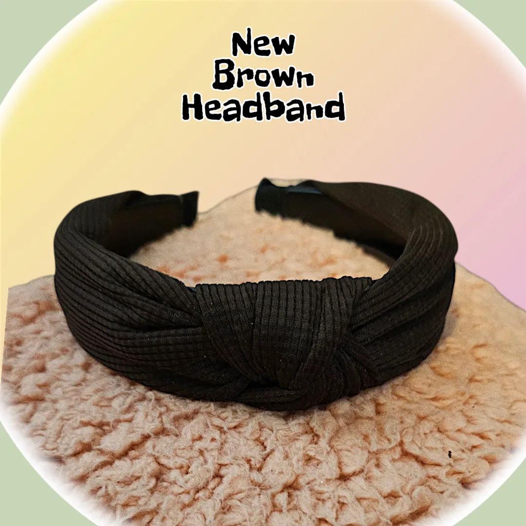 🥕 New Free Top Knot Fabric Brown Headband image indicator(4)