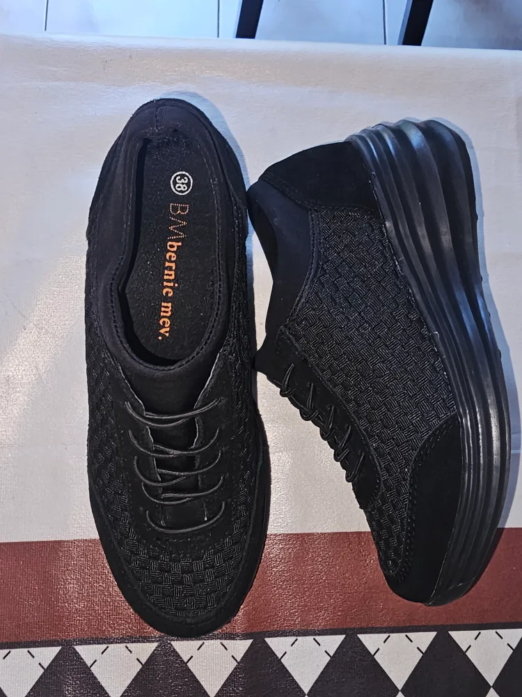 Bernie Mev Black Woven Shoes - Size 38 thumbnail