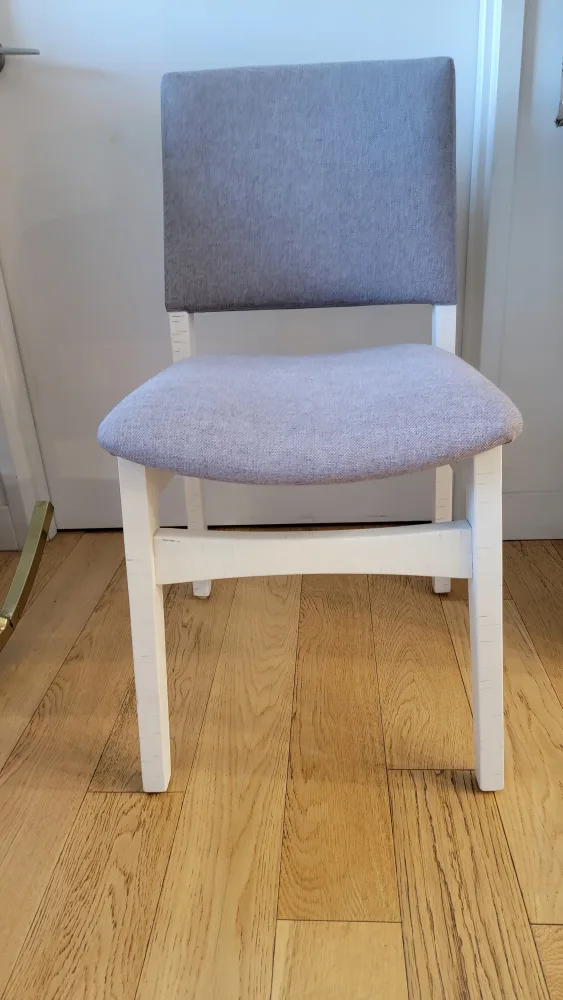 Pair of Gray Upholstered Dining Chairs image indicator(7)