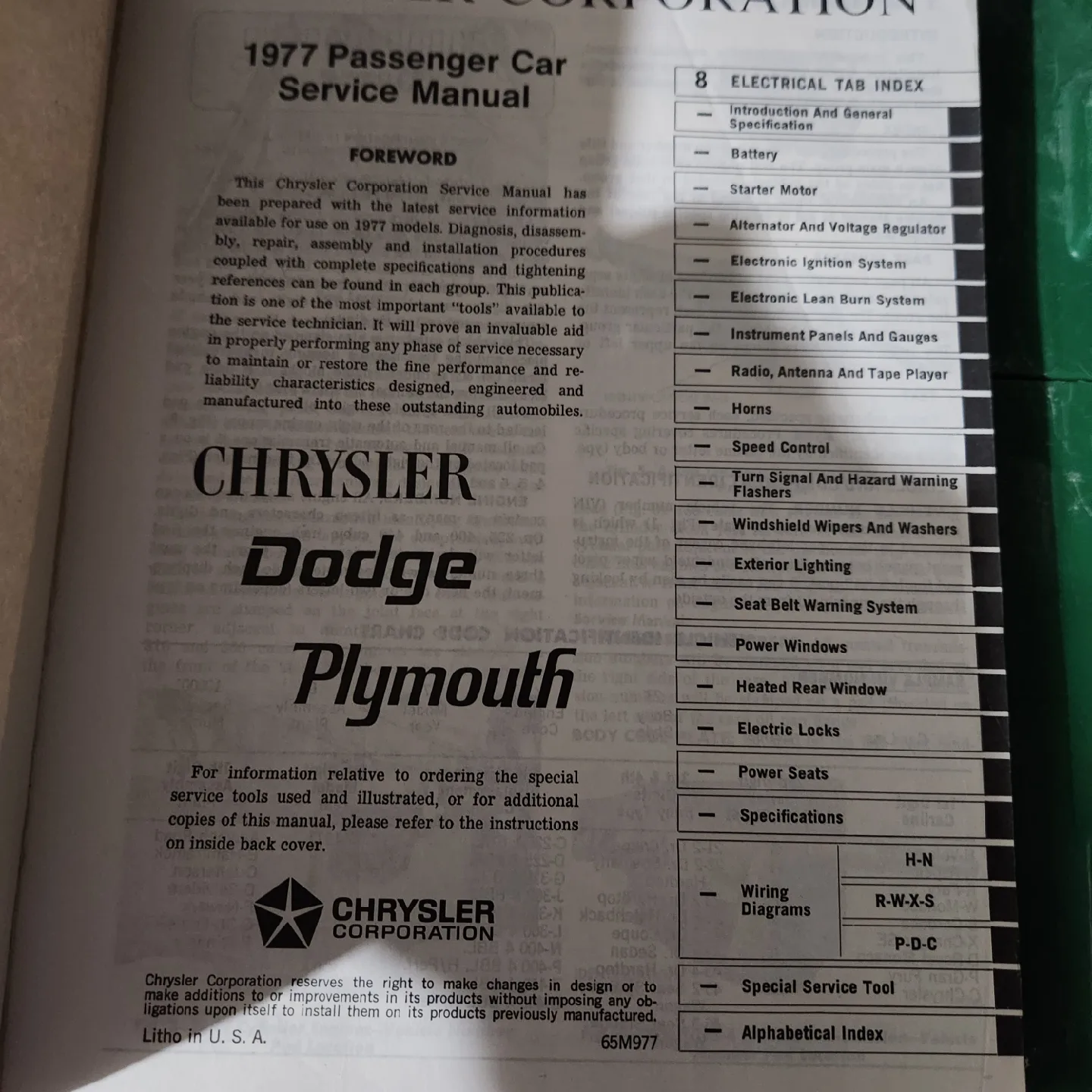 1977 Chrysler Plymouth Dodge Service Manuals image indicator(3)