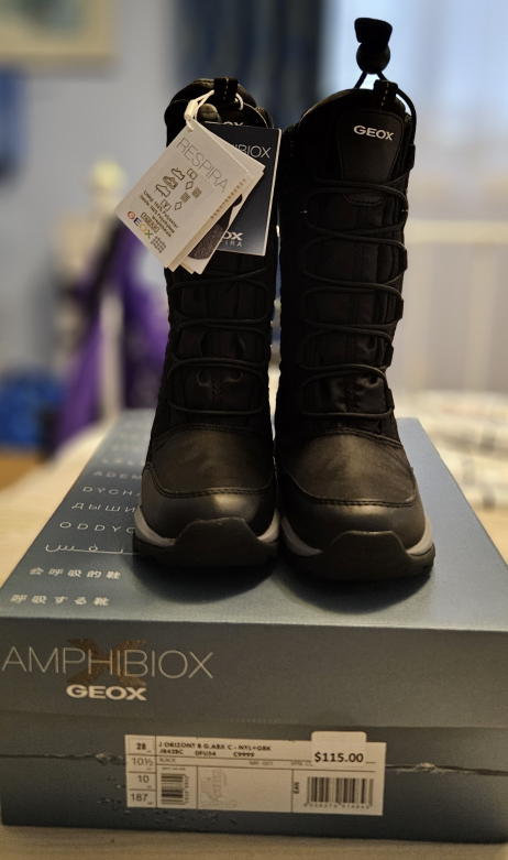 Geox J Orizont Black Winter Boots, Size 10.5 Girl - photo 3