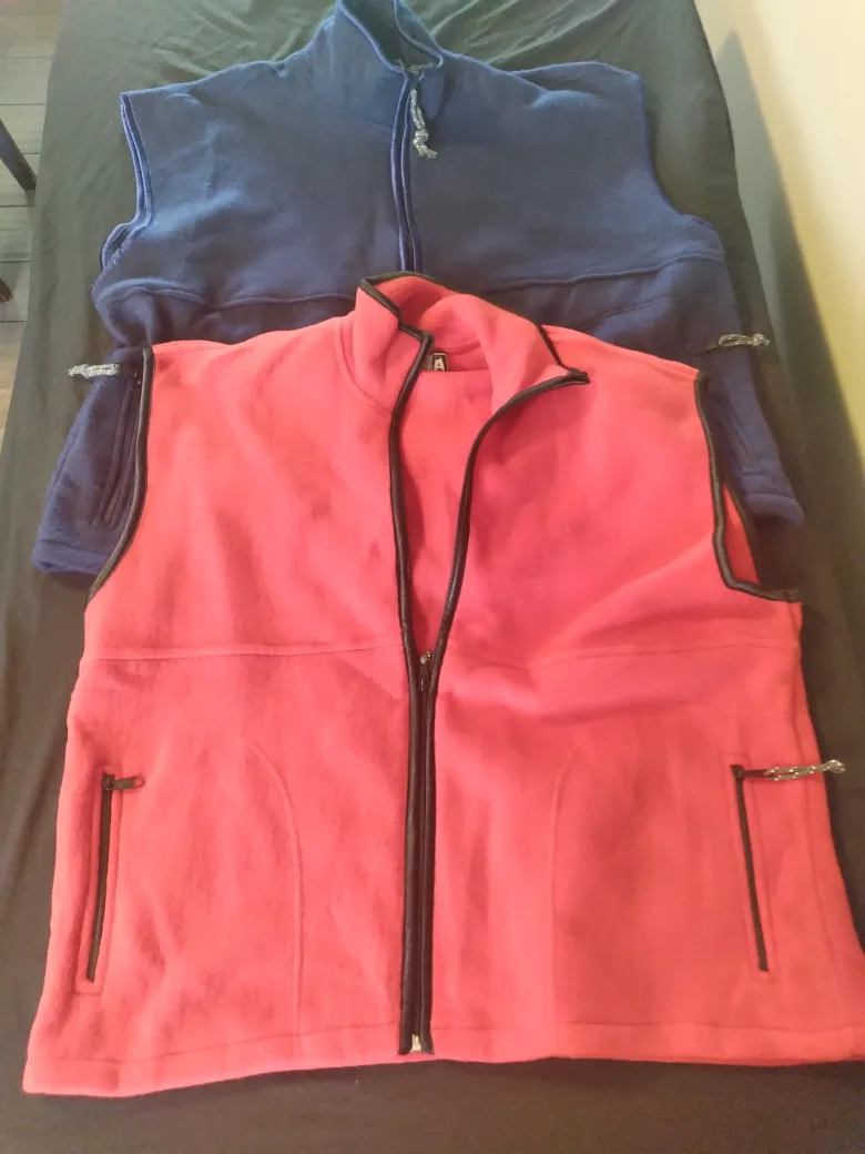 Fleece Vests - red & Blue and white thumbnail