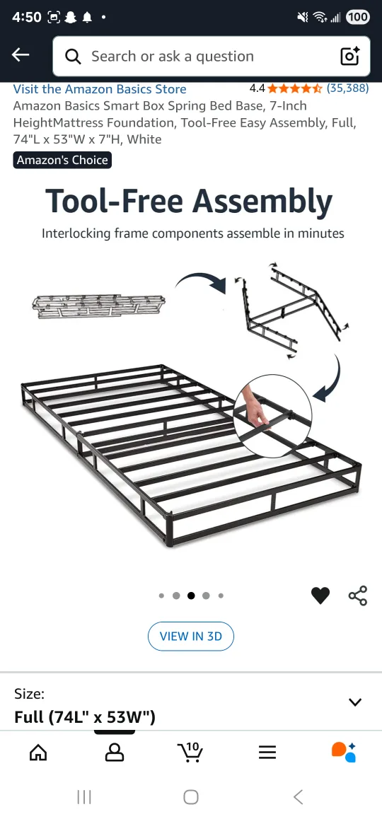 Amazon Basics Smart Box Spring Bed Base - Full Size 🥕 thumbnail