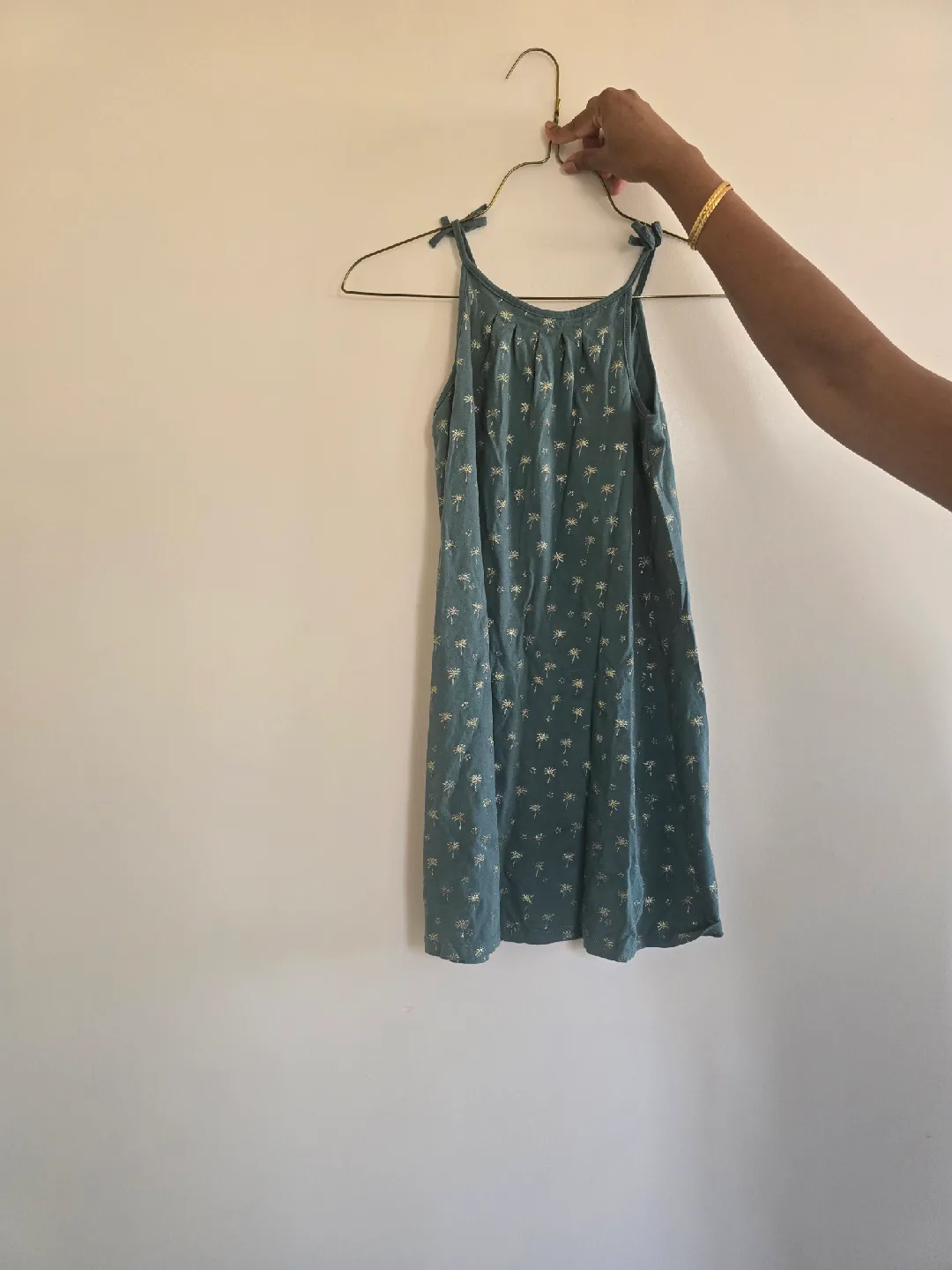 Blue Palm Tree Print Dress thumbnail