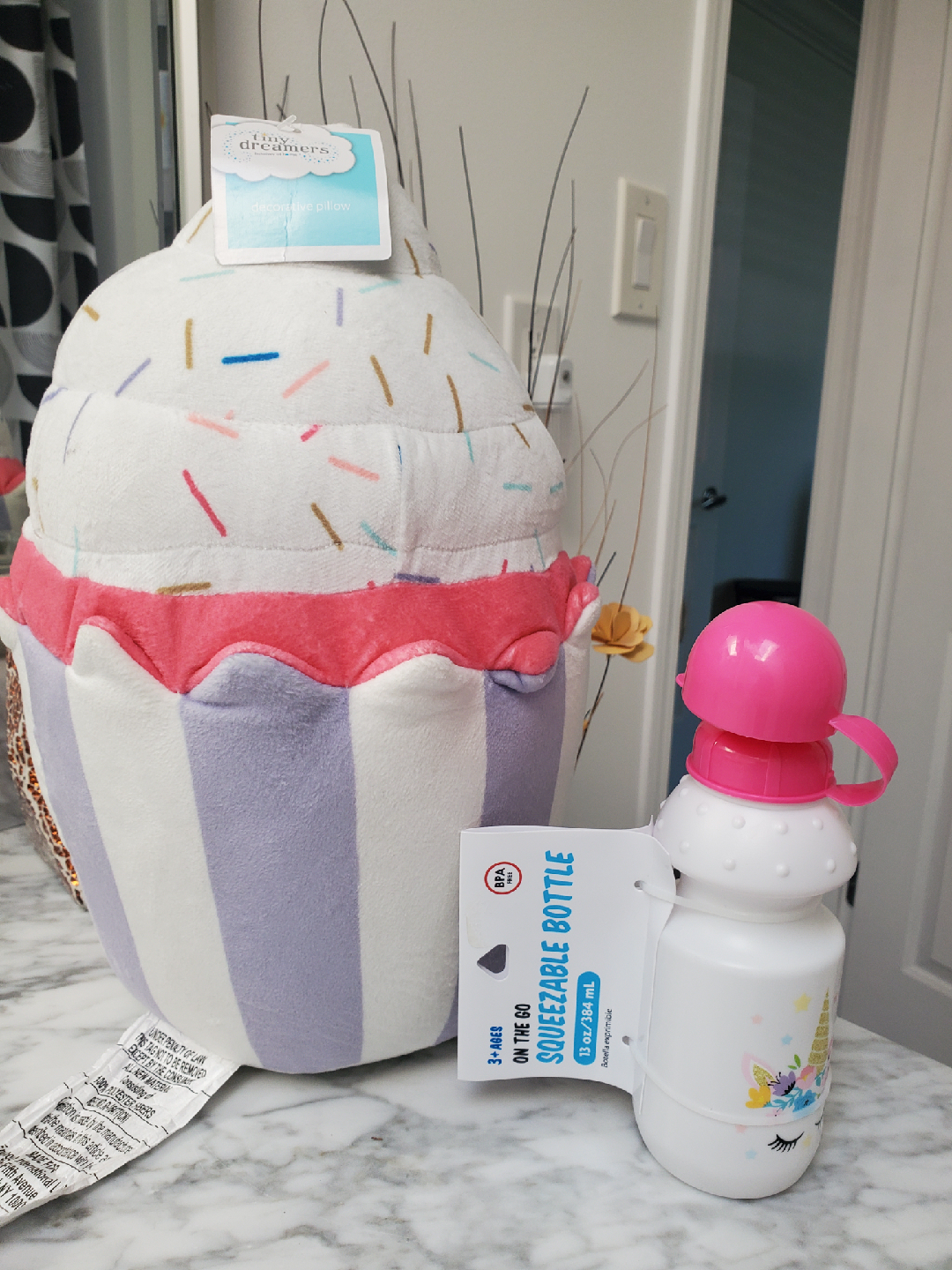 Tiny Dreamers Cupcake Pillow & Squeezable Bottle