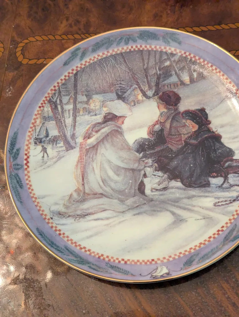 Trisha Romance "Evening Skaters" Plate thumbnail