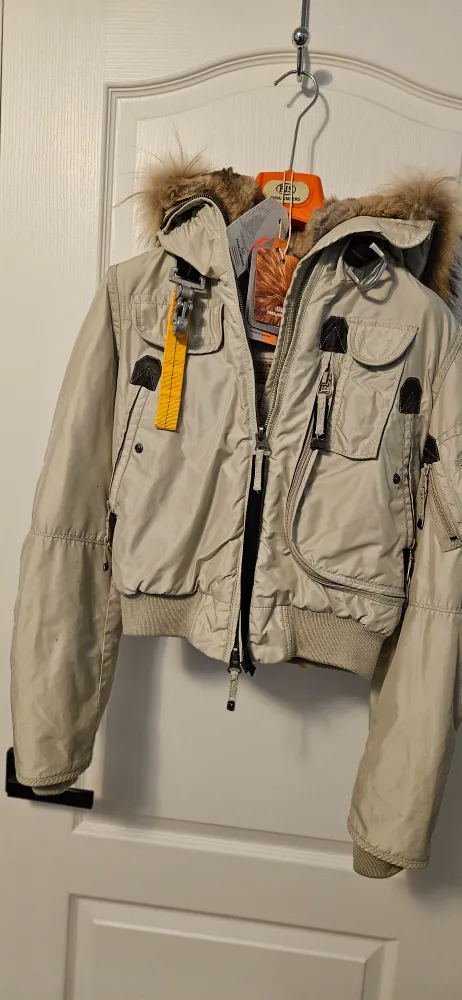 Parajumpers Beige Down Bomber Jacket XXS Masterpiece Series thumbnail