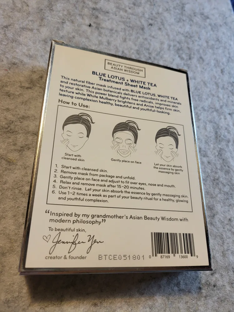 Purlisse Blue Lotus + White Tea Treatment Sheet Mask image indicator(2)