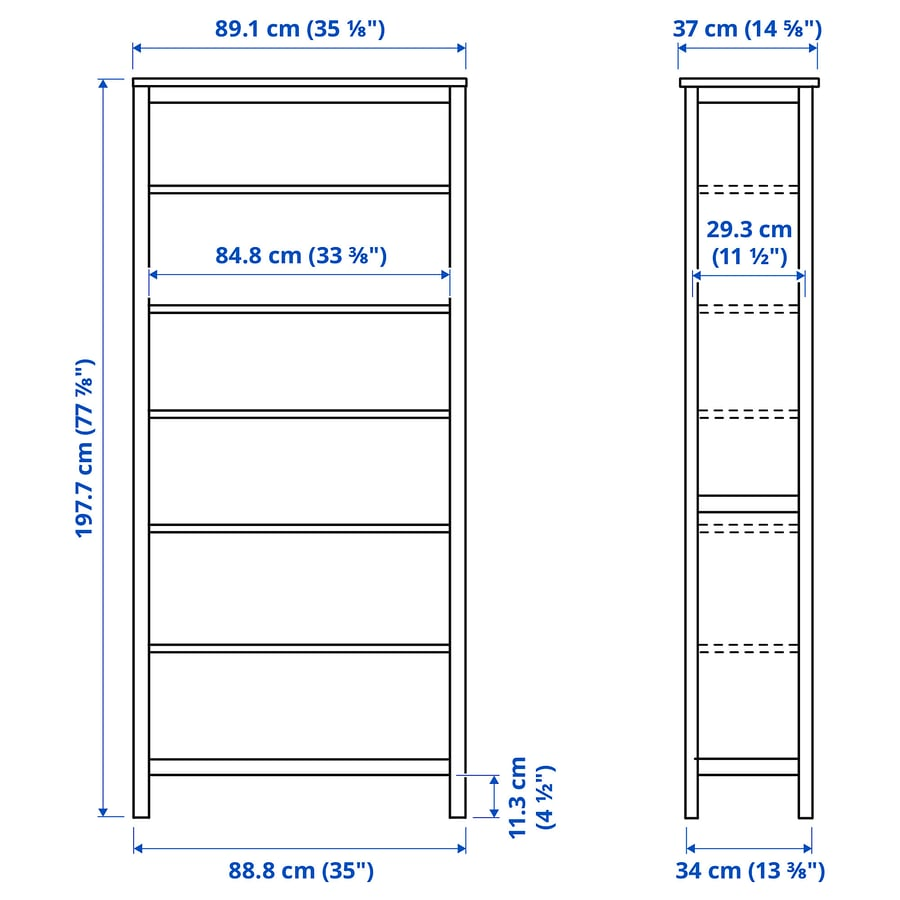 IKEA HEMNES Bookcase - Black/Oak - photo 3