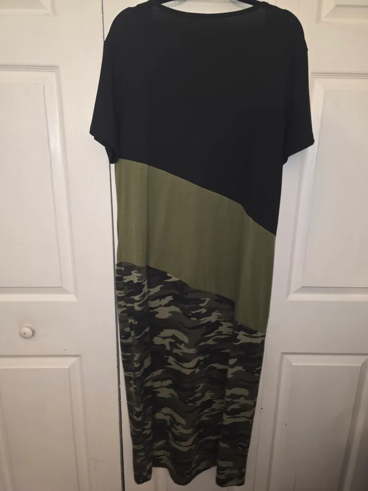 Color Block Camo Maxi Dress thumbnail