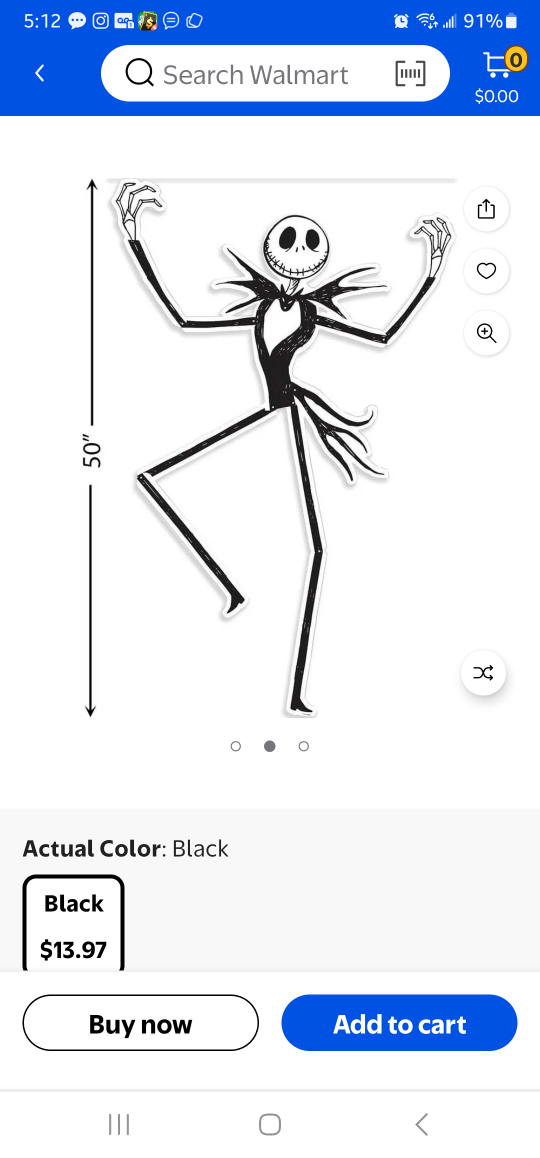 Nightmare Before Christmas Jack Skellington Jointed Cutout - photo 2