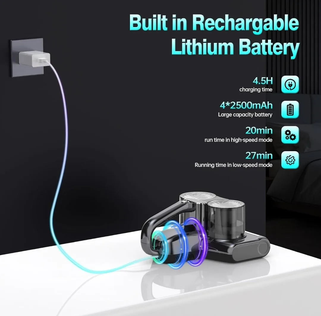 YUFAC UVC-S1600-PRO Cordless Bed Vacuum Cleaner image indicator(4)