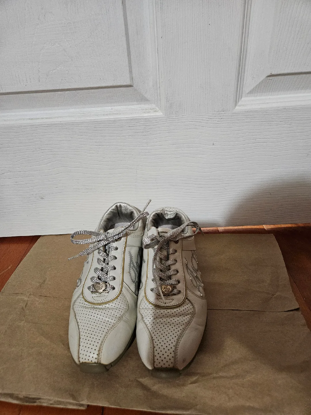 Fila Golf Shoes Women Size 6 Silver Lace Up Sports Korea thumbnail