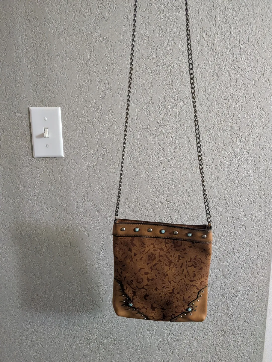 Crossbody Purse with Chain Strap - Brown image indicator(4)