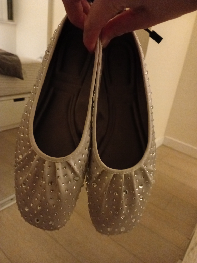 Zara Rhinestone Ballet Flats - Size 8