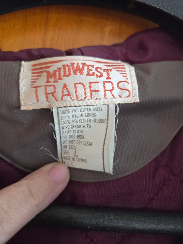Midwest Traders Brown Hooded Rain Jacket - Size L image indicator(4)