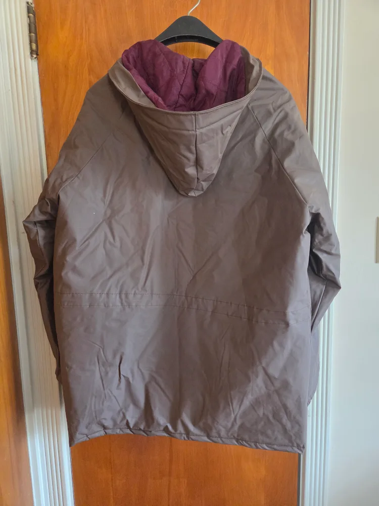 Midwest Traders Brown Hooded Rain Jacket - Size L image indicator(5)