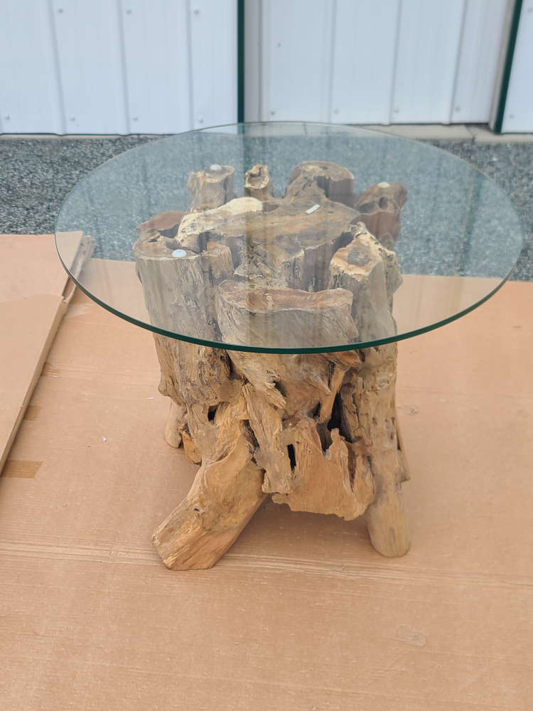 Driftwood Coffee Table with Glass Top - photo 2