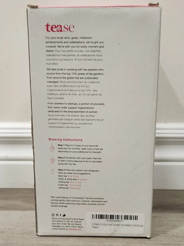 🥕 Tease Cold Brew Iced Tea Maker with 2 Tea Blends image indicator(4)