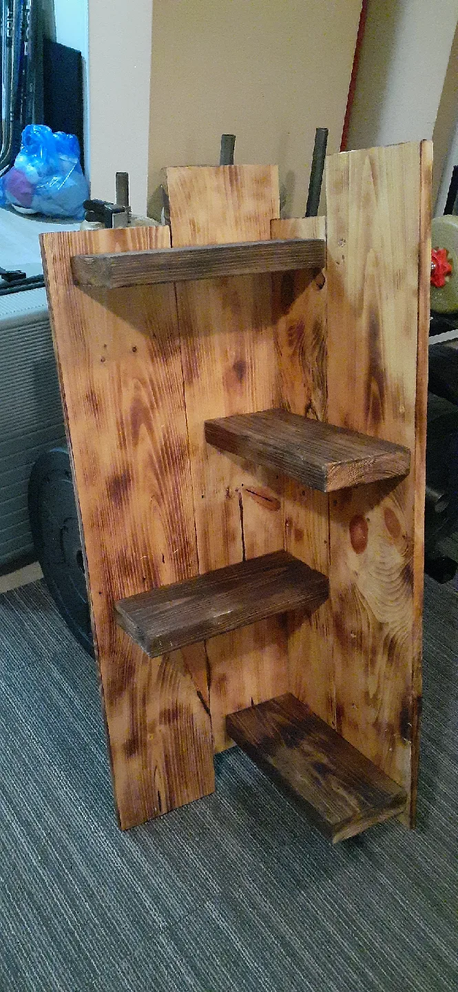 Rustic Wooden Corner Shelf image indicator(2)