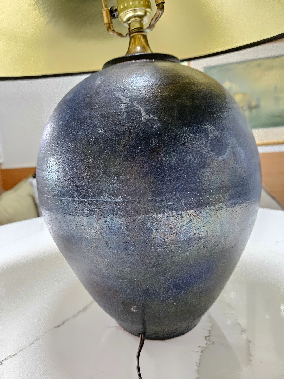 Vintage Large MCM Ceramic Table Lamp Signed image indicator(5)