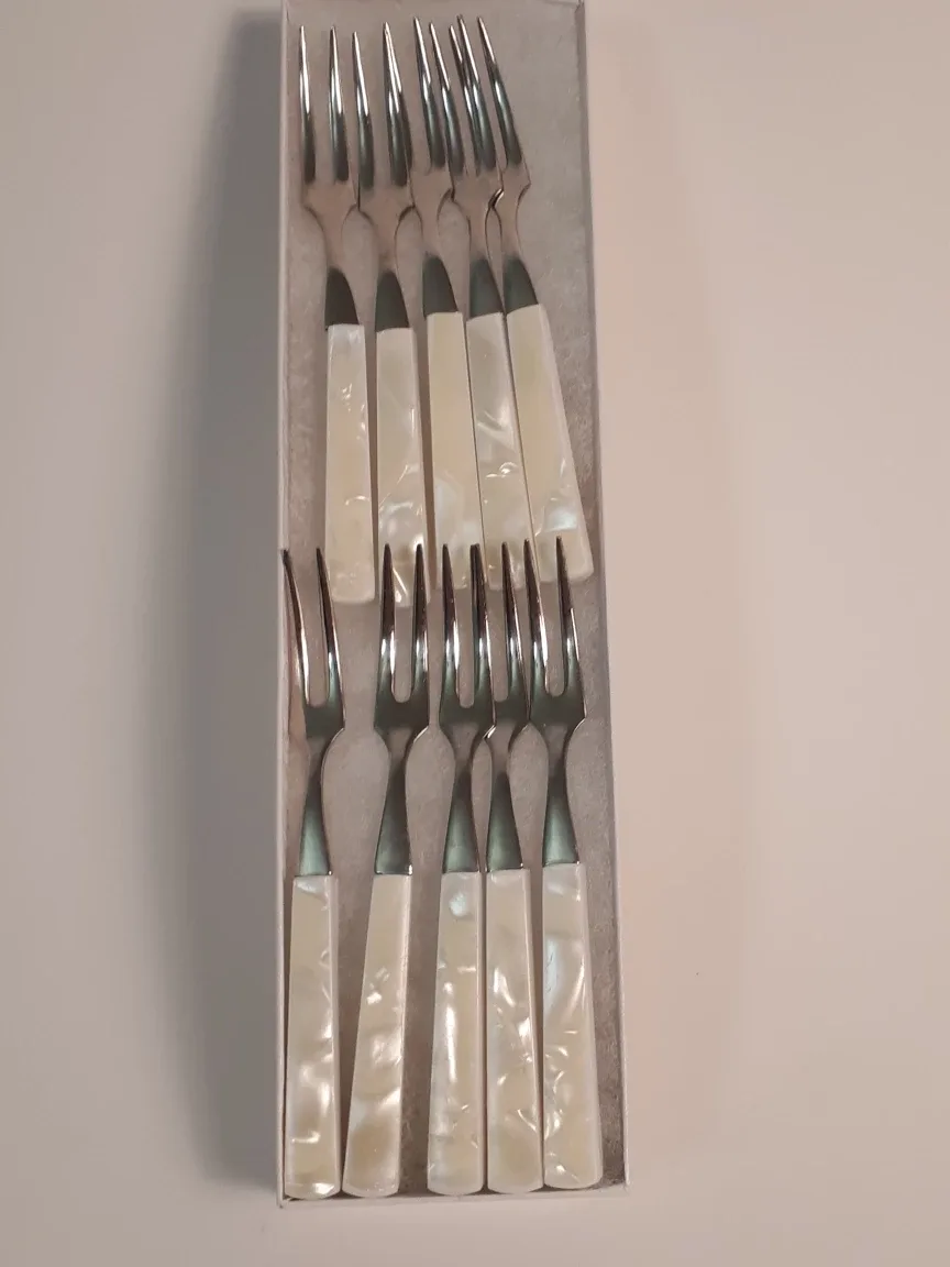 Vintage Cocktail Forks - Set of 10 w/ Box thumbnail
