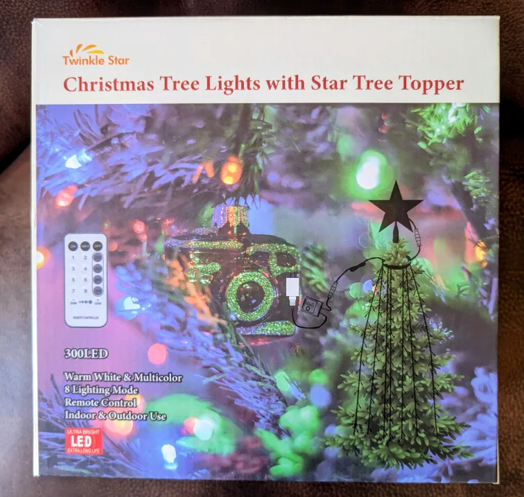 Twinkle Star Christmas Tree Lights with Star Tree Topper image indicator(2)