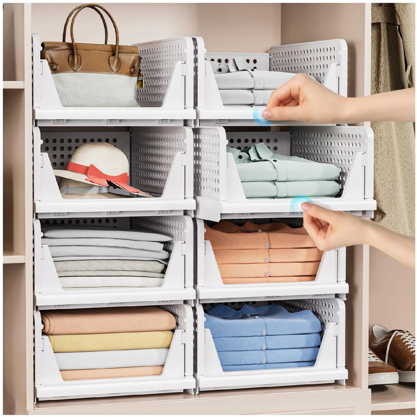 Stackable Closet Organizer Baskets image indicator(2)