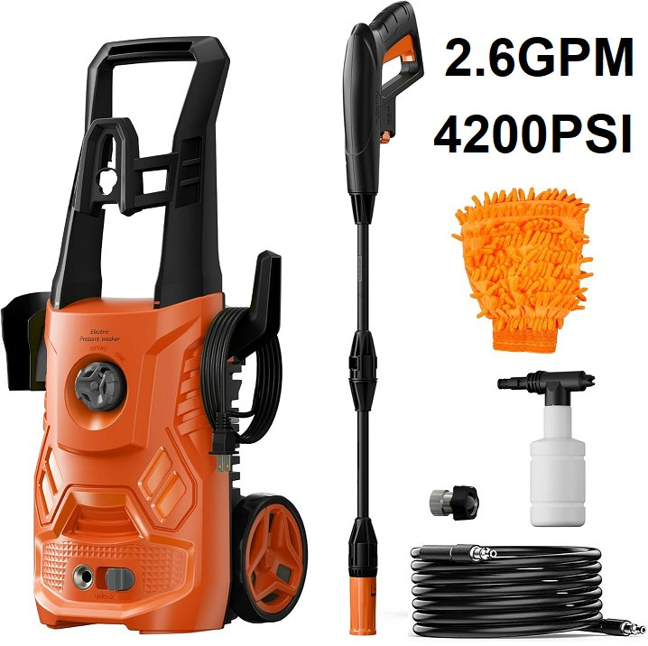 Portable Electric Pressure Washer - 4200psi - 2.6gpm