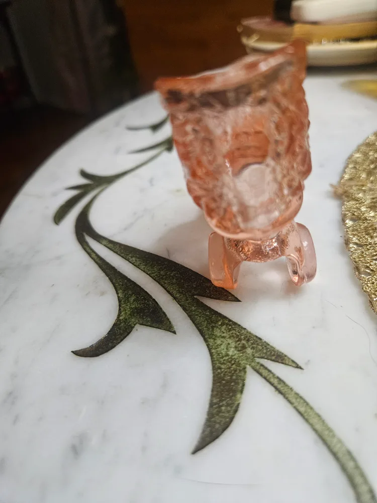 Pink Art Glass Victorian style Slipper Boot Roller Skate image indicator(4)