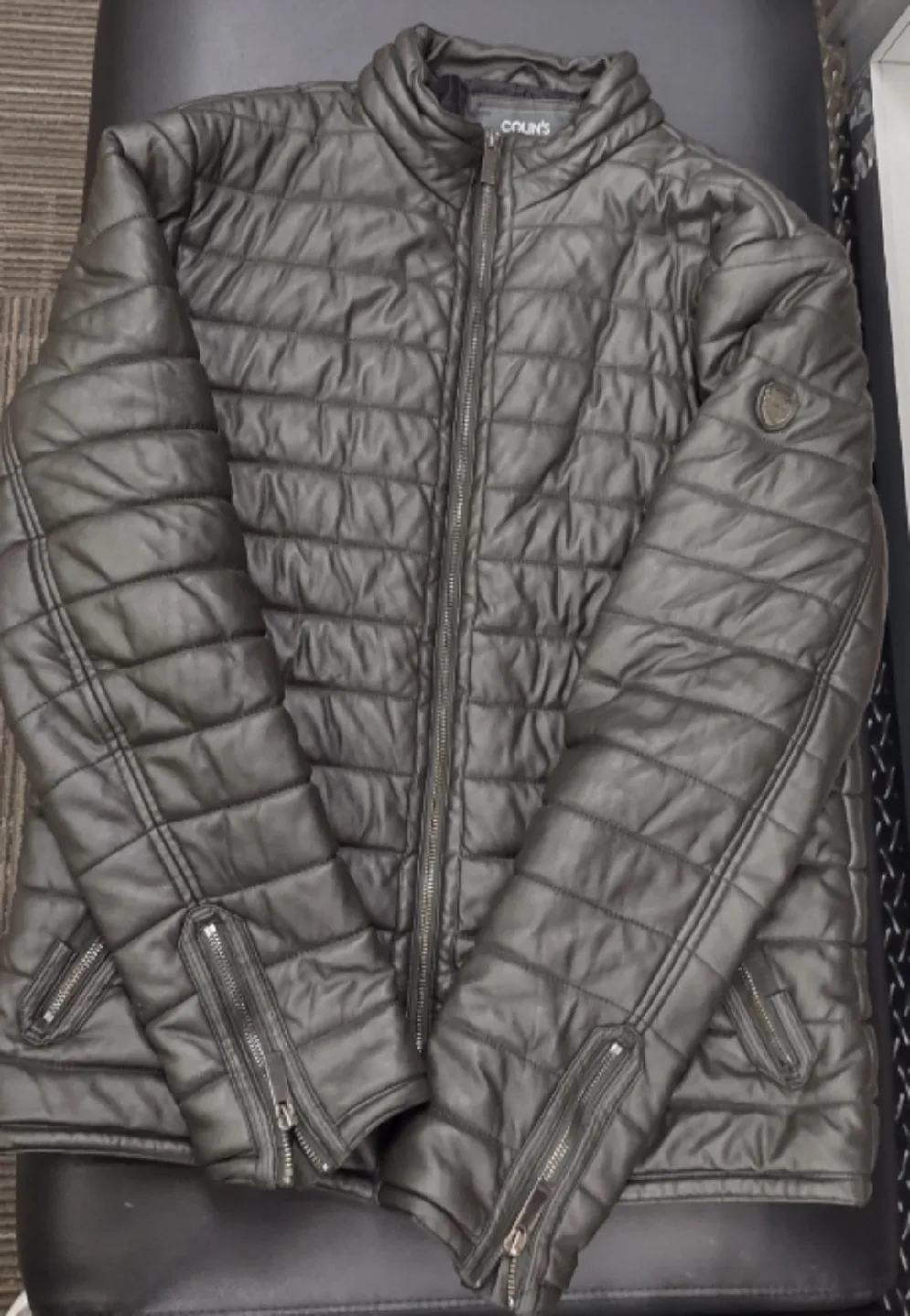Colin's Black Quilted Puffer Jacket for men thumbnail