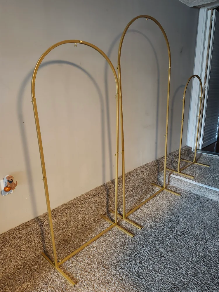 Gold Metal Wedding / Birthday Arch Backdrop Stand FOR RENT image indicator(2)
