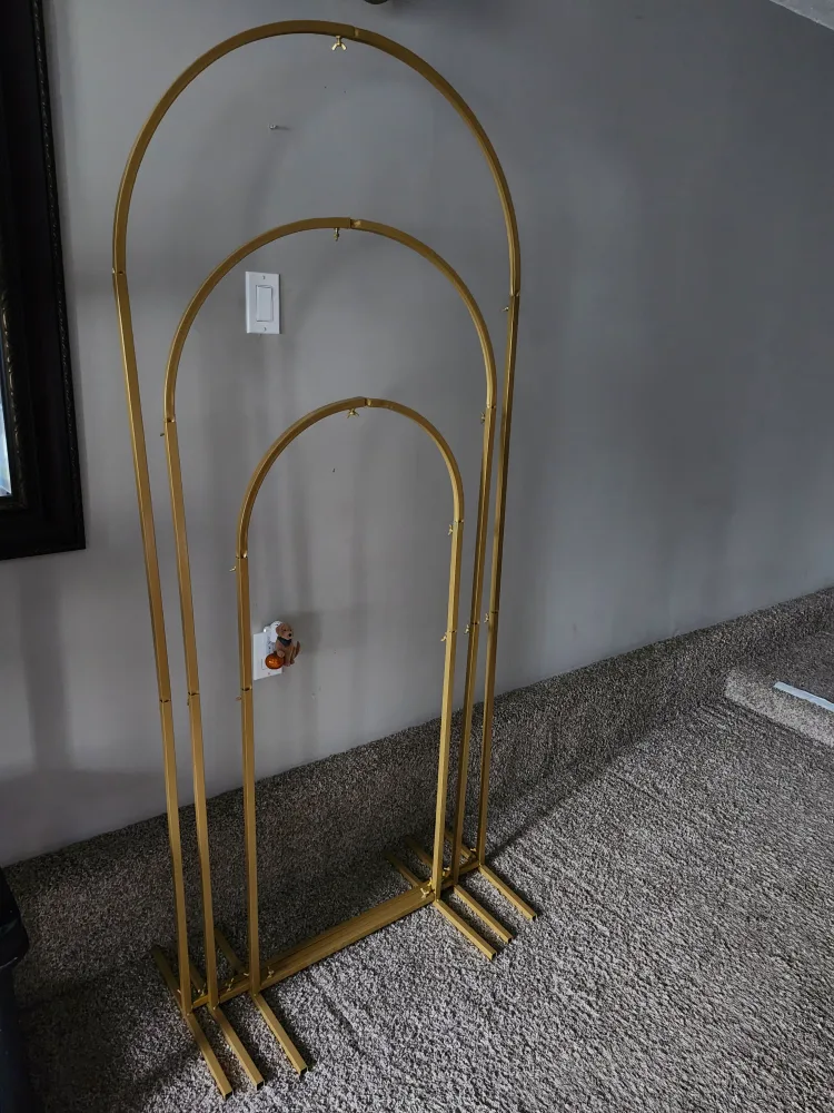 Gold Metal Wedding / Birthday Arch Backdrop Stand FOR RENT image indicator(3)