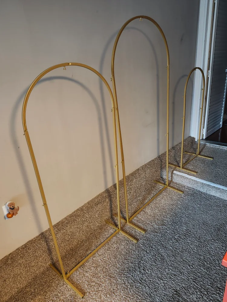 Gold Metal Wedding / Birthday Arch Backdrop Stand FOR RENT image indicator(4)