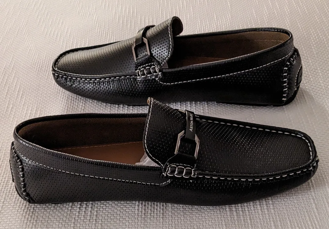 Aston Marc Black Leather Loafers - New image indicator(4)