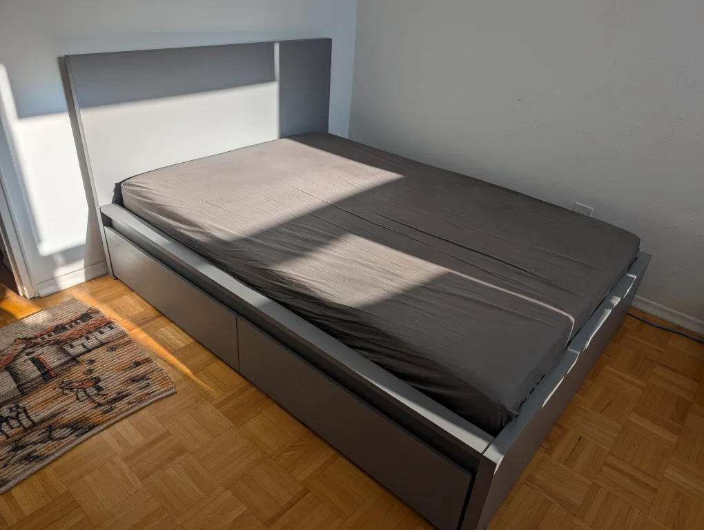 MALM double bed frame + mattress